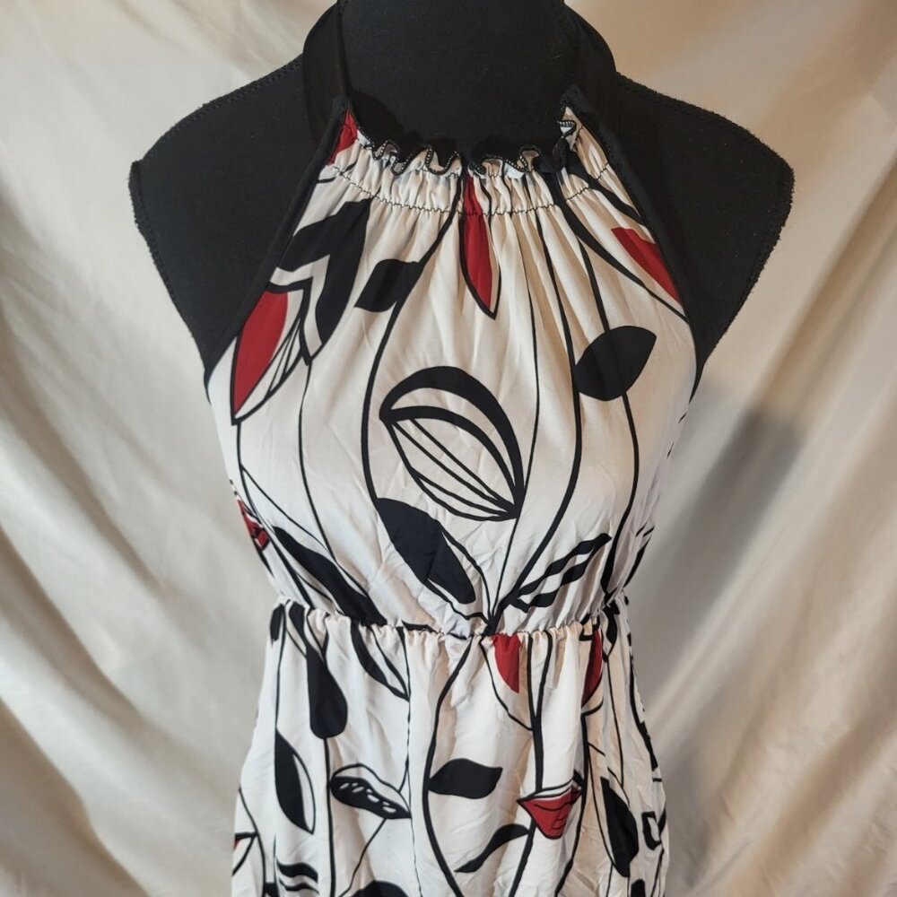 Vintage Y2K Charlotte‎ Russe Baby Doll Halter Top Red Black & White